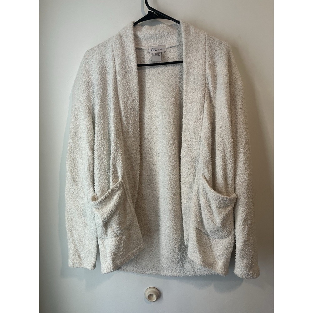 Anthropologie If‎ It Were Me Plush Comfy Cardigan Sweater Open Front Ivory Sz XS